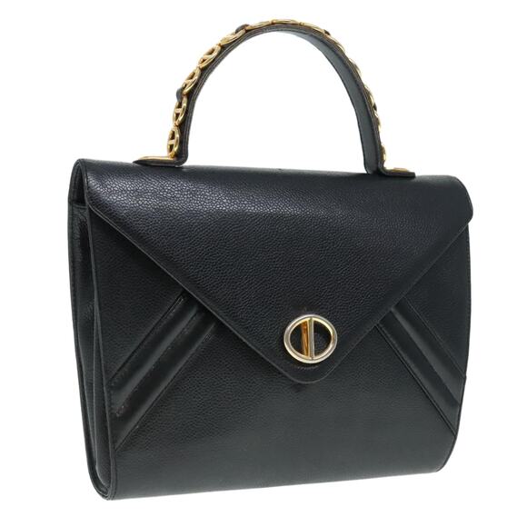 DIOR Hand Bag Leather Black Gold - Picture 1 of 16